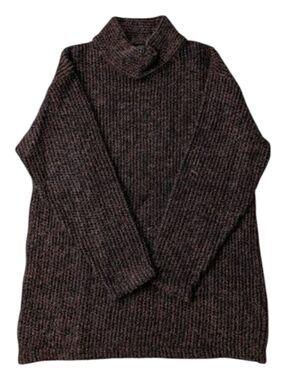 Peruvian Connection Brown Mock Neck Alpaca Sweater